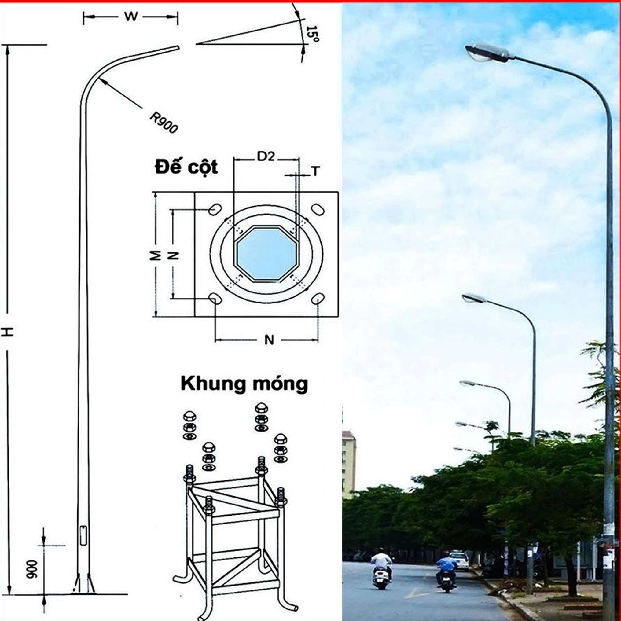 Cột đèn đơn